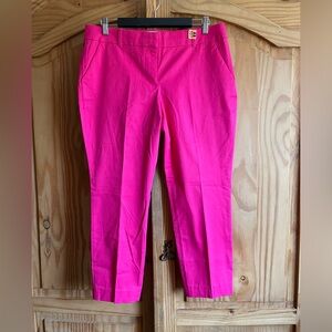J. Crew Cafe Capri Fuschia Pants Size 10
